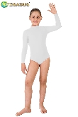 BODY DANZA COLLO ALTO LYCRA BIANCO BAMBINA